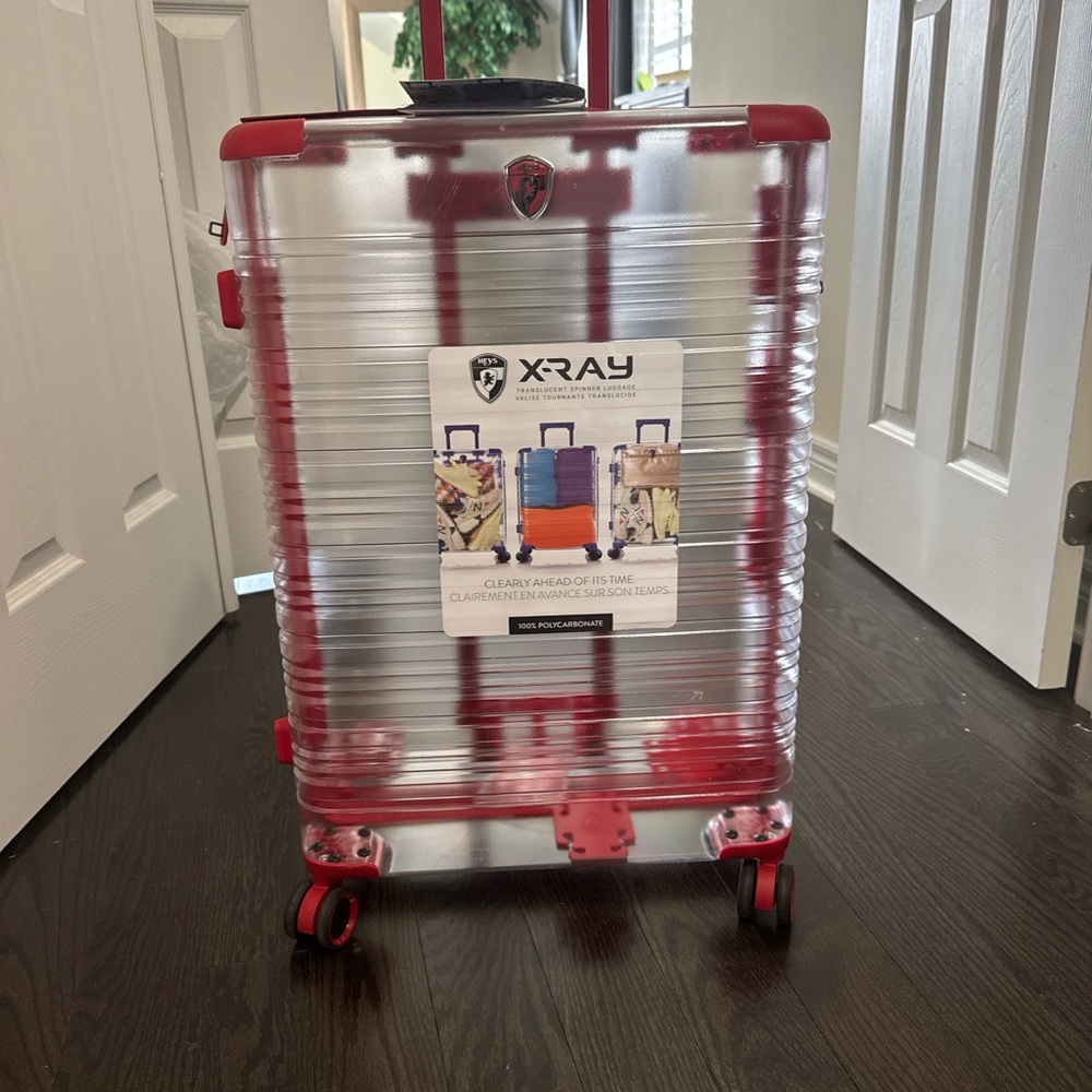 Heys X-Ray Red and Clear Hard Shell Suitcase/ Luggage